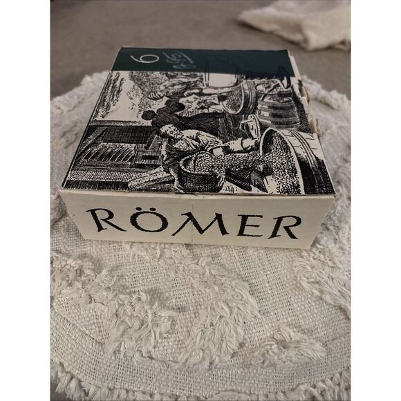 NIB Vintage Romer Austria Piccolo Etched Crystal Green Stem Cordial Glasses - Picture 3 of 4